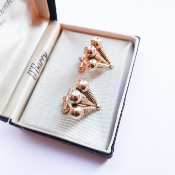 1960's Mod Gold Cufflinks - Picture 1 of 2